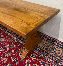 Load image into Gallery viewer, Antique French Country Farm Dining Table Farmhouse Trestle Base Honey Oak 1930s