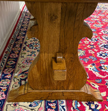 Load image into Gallery viewer, Antique French Country Farm Dining Table Farmhouse Trestle Base Honey Oak 1930s