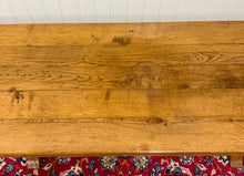 Load image into Gallery viewer, Antique French Country Farm Dining Table Farmhouse Trestle Base Honey Oak 1930s