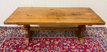 Load image into Gallery viewer, Antique French Country Farm Dining Table Farmhouse Trestle Base Honey Oak 1930s