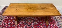 Load image into Gallery viewer, Antique French Country Farm Dining Table Farmhouse Trestle Base Honey Oak 1930s