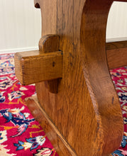 Load image into Gallery viewer, Antique French Country Farm Dining Table Farmhouse Trestle Base Honey Oak 1930s