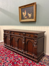 Load image into Gallery viewer, Antique English Renaissance Style Sideboard Server Entry Buffet Oak c.1930-40s