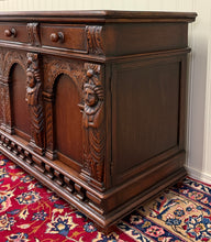 Load image into Gallery viewer, Antique English Renaissance Style Sideboard Server Entry Buffet Oak c.1930-40s