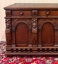 Load image into Gallery viewer, Antique English Renaissance Style Sideboard Server Entry Buffet Oak c.1930-40s