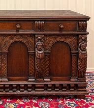Load image into Gallery viewer, Antique English Renaissance Style Sideboard Server Entry Buffet Oak c.1930-40s