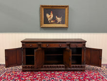 Load image into Gallery viewer, Antique English Renaissance Style Sideboard Server Entry Buffet Oak c.1930-40s