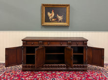 Load image into Gallery viewer, Antique English Renaissance Style Sideboard Server Entry Buffet Oak c.1930-40s