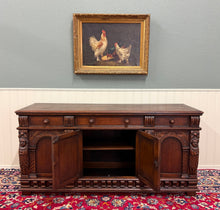 Load image into Gallery viewer, Antique English Renaissance Style Sideboard Server Entry Buffet Oak c.1930-40s