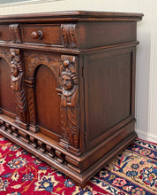 Load image into Gallery viewer, Antique English Renaissance Style Sideboard Server Entry Buffet Oak c.1930-40s