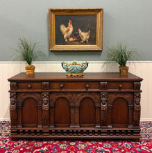 Load image into Gallery viewer, Antique English Renaissance Style Sideboard Server Entry Buffet Oak c.1930-40s