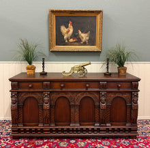 Load image into Gallery viewer, Antique English Renaissance Style Sideboard Server Entry Buffet Oak c.1930-40s