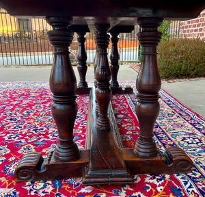 Antique Italian Table Dining Library Conference Table Desk Walnut 98" 19th C