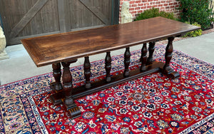 Antique Italian Table Dining Library Conference Table Desk Walnut 98" 19th C