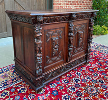 Load image into Gallery viewer, Antique French Renaissance Revival Server Sideboard Buffet Cabinet Oak 19C