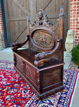 Load image into Gallery viewer, Antique French Bench Chair Settee Hall Bench Renaissance Revival Chariot Race