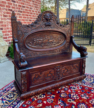 Load image into Gallery viewer, Antique French Bench Chair Settee Hall Bench Renaissance Revival Chariot Race