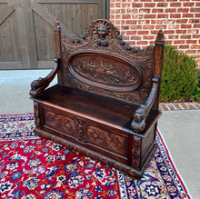 Load image into Gallery viewer, Antique French Bench Chair Settee Hall Bench Renaissance Revival Chariot Race