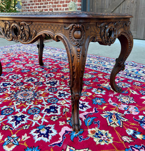 Antique French Louis XV Style Coffee Table Bench Honey Oak Highly Carved