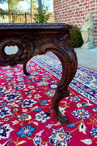 Antique French Louis XV Style Coffee Table Bench Honey Oak Highly Carved