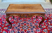 Load image into Gallery viewer, Antique French Louis XV Style Coffee Table Bench Honey Oak Highly Carved