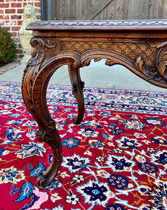 Antique French Louis XV Style Coffee Table Bench Honey Oak Highly Carved