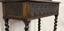 Load image into Gallery viewer, Antique English Oak Jacobean Revival Barley Twist Bookcase Display Cabinet 1900s