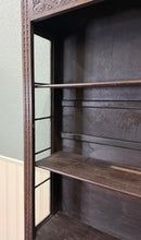 Load image into Gallery viewer, Antique English Oak Jacobean Revival Barley Twist Bookcase Display Cabinet 1900s