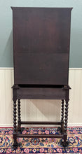 Load image into Gallery viewer, Antique English Oak Jacobean Revival Barley Twist Bookcase Display Cabinet 1900s