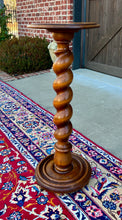 Load image into Gallery viewer, Antique French Pedestal Plant Stand Table Barley Twist Honey Oak 35&quot; T 19th C