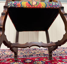 Load image into Gallery viewer, Antique Pair of Catalan Style Carved Oak Recently Upholstered Armchairs c. 1920s