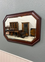 Load image into Gallery viewer, Antique English Jacobean Mirror Framed Beveled Octagonal Oak c.1930s