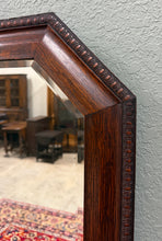 Load image into Gallery viewer, Antique English Jacobean Mirror Framed Beveled Octagonal Oak c.1930s