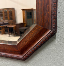 Load image into Gallery viewer, Antique English Jacobean Mirror Framed Beveled Octagonal Oak c.1930s