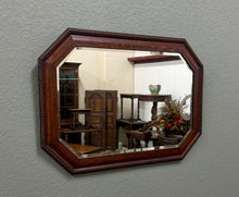 Load image into Gallery viewer, Antique English Jacobean Mirror Framed Beveled Octagonal Oak c.1930s