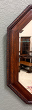 Load image into Gallery viewer, Antique English Jacobean Mirror Framed Beveled Octagonal Oak c.1930s