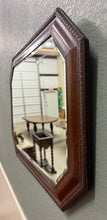 Load image into Gallery viewer, Antique English Jacobean Mirror Framed Beveled Octagonal Oak c.1930s