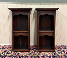 Load image into Gallery viewer, Antique English Pair Bookcases Plate Racks Wall Shelves Hanging Wall Oak 1920-30