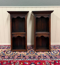 Load image into Gallery viewer, Antique English Pair Bookcases Plate Racks Wall Shelves Hanging Wall Oak 1920-30