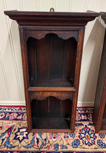 Load image into Gallery viewer, Antique English Pair Bookcases Plate Racks Wall Shelves Hanging Wall Oak 1920-30
