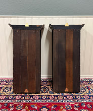 Load image into Gallery viewer, Antique English Pair Bookcases Plate Racks Wall Shelves Hanging Wall Oak 1920-30