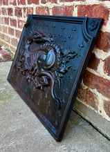 Load image into Gallery viewer, Antique French Cast Iron Fire Back &quot;The Salamander of Francois&quot; Fireplace Hearth