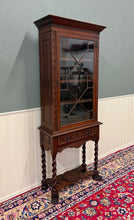 Load image into Gallery viewer, Antique English Oak Jacobean Revival Bookcase Barley Twist Display Cabinet c1890