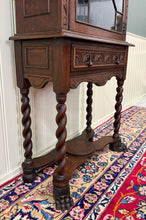 Load image into Gallery viewer, Antique English Oak Jacobean Revival Bookcase Barley Twist Display Cabinet c1890
