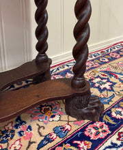 Load image into Gallery viewer, Antique English Oak Jacobean Revival Bookcase Barley Twist Display Cabinet c1890