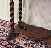 Load image into Gallery viewer, Antique English Oak Jacobean Revival Bookcase Barley Twist Display Cabinet c1890