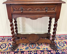 Load image into Gallery viewer, Antique English Oak Jacobean Revival Bookcase Barley Twist Display Cabinet c1890