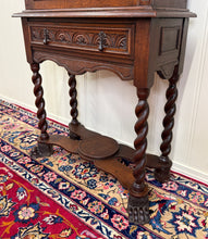 Load image into Gallery viewer, Antique English Oak Jacobean Revival Bookcase Barley Twist Display Cabinet c1890