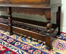 Load image into Gallery viewer, Antique English Jacobean Bookcase Bookshelf Cabinet Barley Twist Wavy Glass Oak