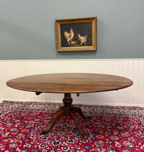 Load image into Gallery viewer, Antique English Country Oval Dining Table Farmhouse Pedestal Oak 1920s-30s